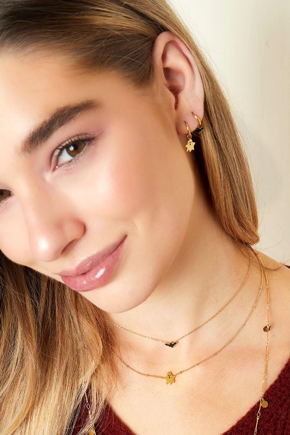 Collar de acero inoxidable fantasma Plata h5Imagen2